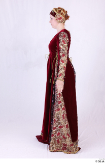  Photos Woman in Historical Dress 73 16th century a poses red decorated dress whole body 0003.jpg